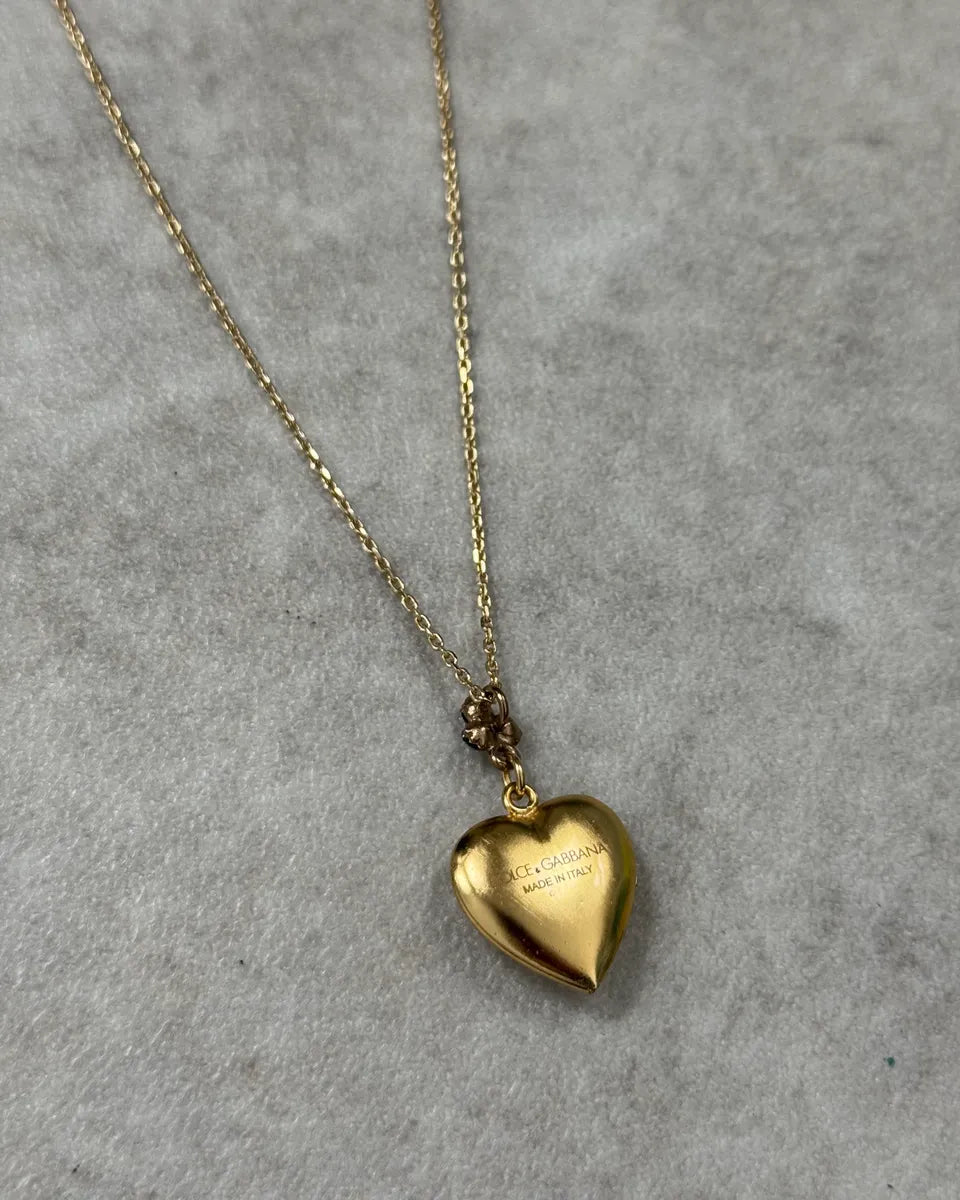 Dolce & Gabbana Gold Metal Heart Locket Necklace iEsvxip 6