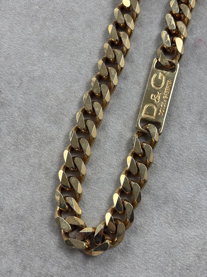 AW2003 Dolce & Gabbana Gold Metal Logo Chain tygEmvW 7