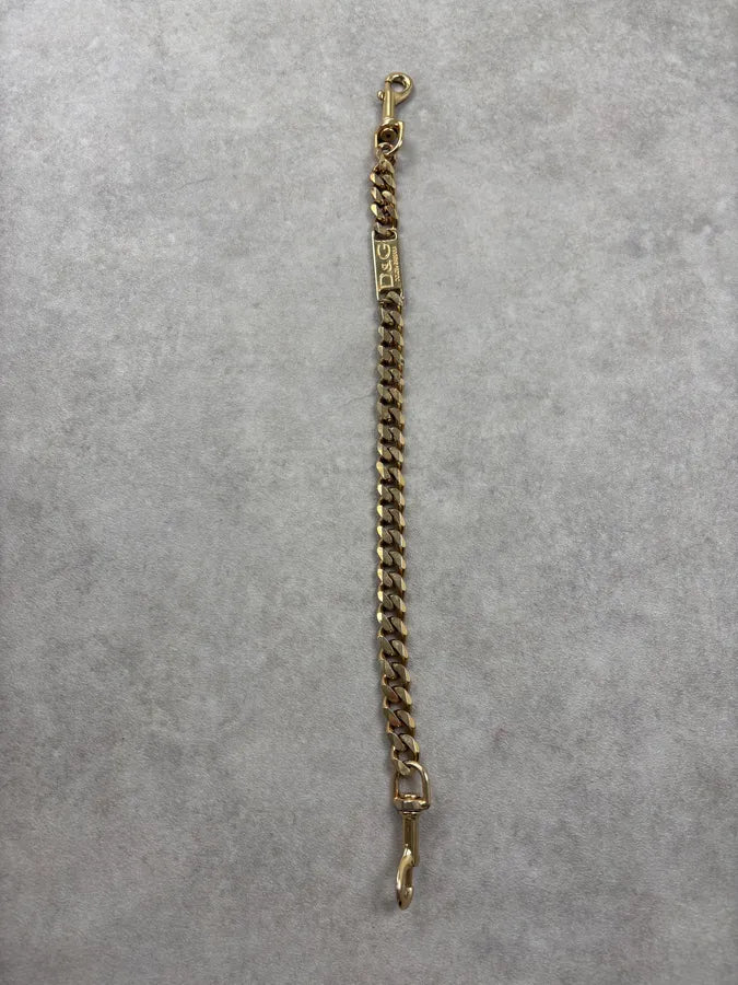AW2003 Dolce & Gabbana Gold Metal Logo Chain tygEmvW 9
