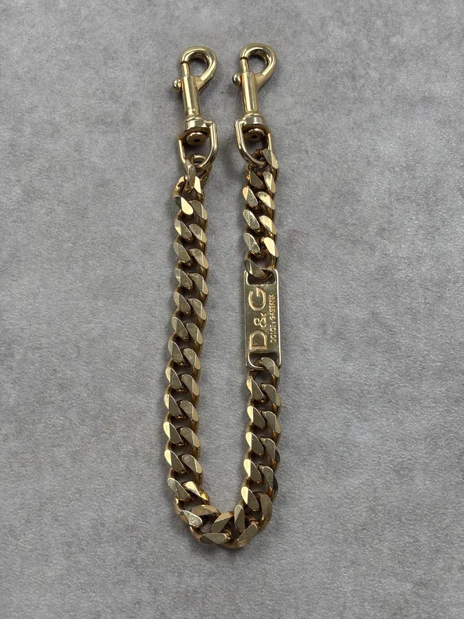 AW2003 Dolce & Gabbana Gold Metal Logo Chain tygEmvW 5