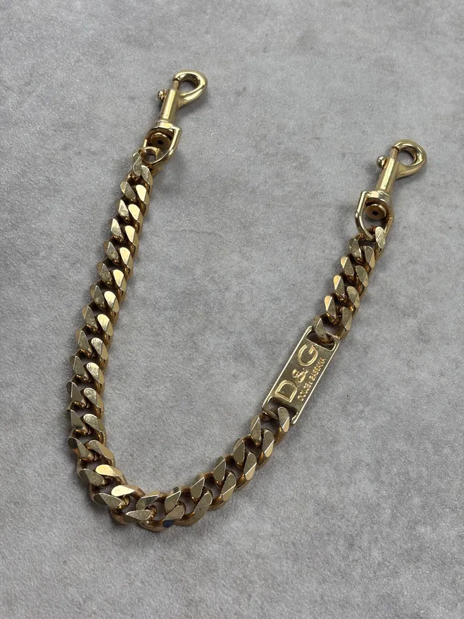 AW2003 Dolce & Gabbana Gold Metal Logo Chain tygEmvW 1