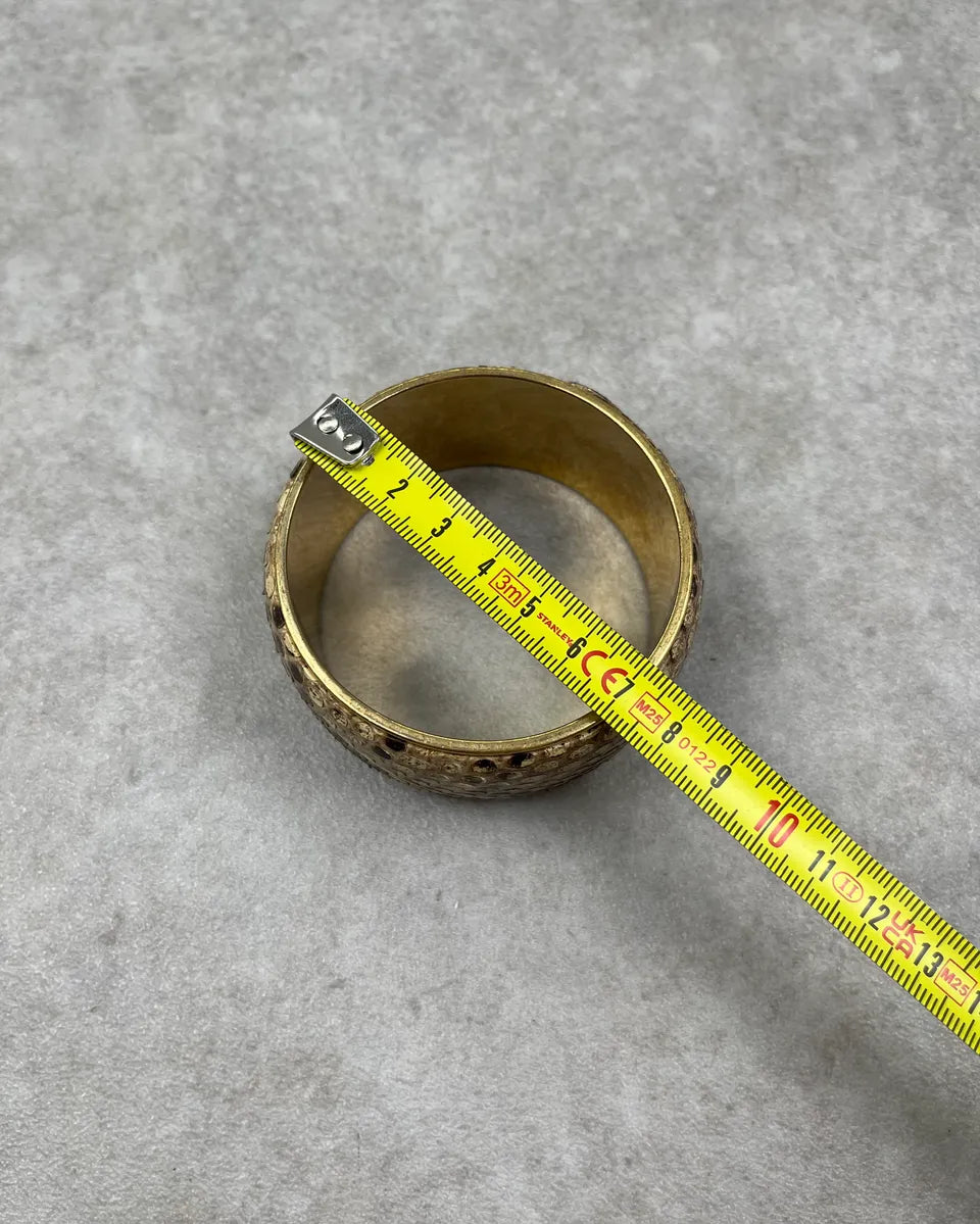 Dolce & Gabbana Gold Stainless Steel Beige Python Bangle Bracelet    iVcenuc 6