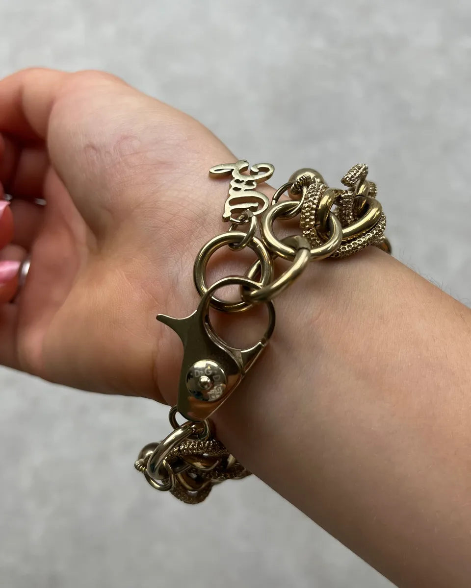 Dolce & Gabbana Gold Stainless Steel Chain Link Bracelet PMHZgYu 3