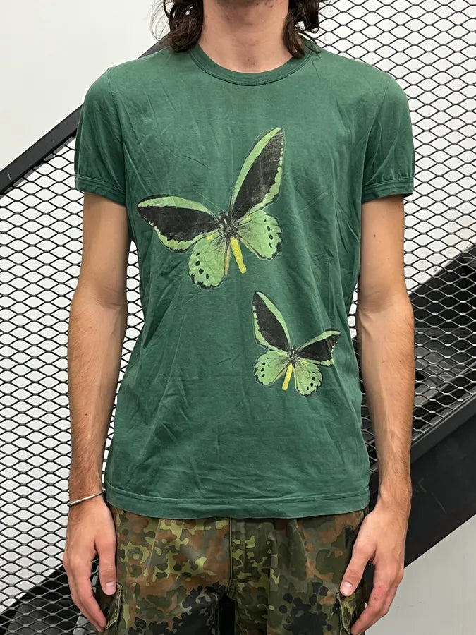 2000s Dolce & Gabbana Green Butterfly T-Shirt PmhETzX 2