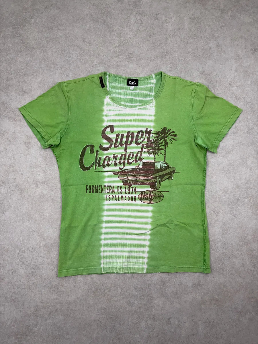 SS2006 Dolce & Gabbana Green Super Charged T-Shirt GGKIvDA 0