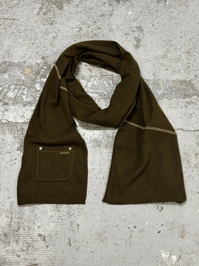 AW2003 Dolce & Gabbana Green Double Pocket Wool Scarf DmbQAyH 0