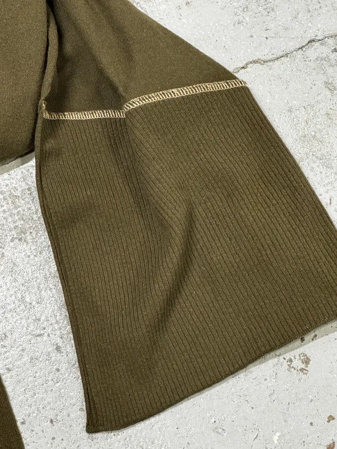 AW2003 Dolce & Gabbana Green Double Pocket Wool Scarf DmbQAyH 7