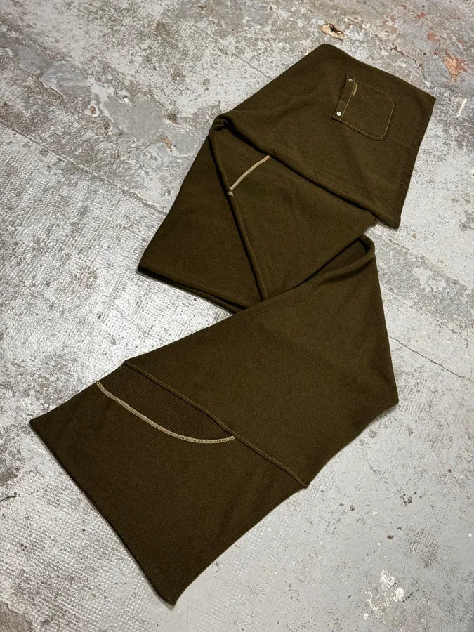 AW2003 Dolce & Gabbana Green Double Pocket Wool Scarf DmbQAyH 4