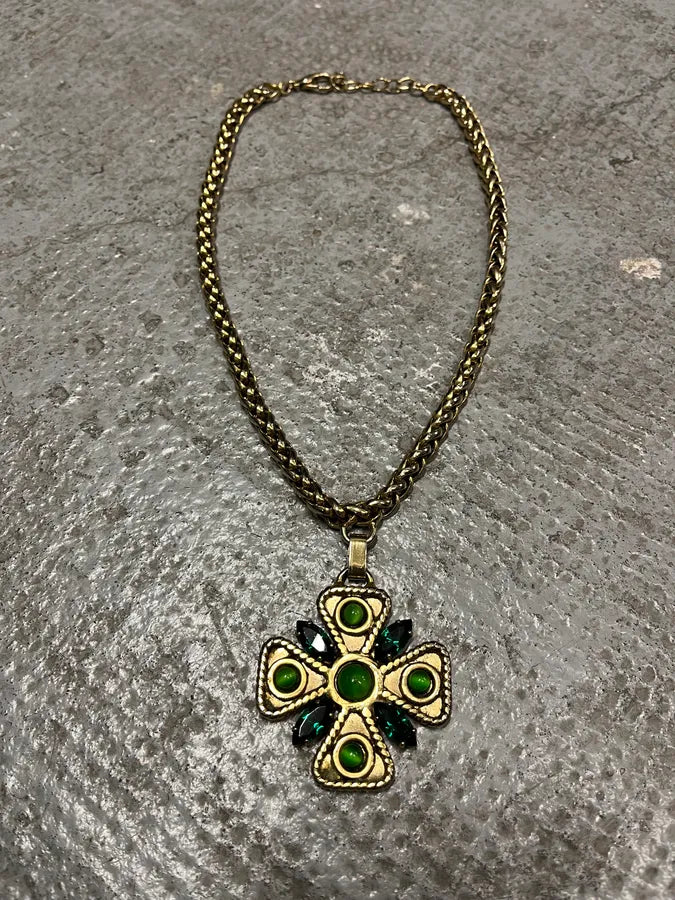 Dolce & Gabbana Green Lucky Gold Necklace (OS) PsqrGyr 0