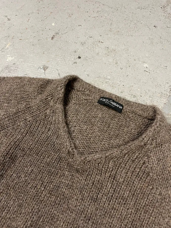 Dolce & Gabbana Grey Brown Wool Sweater (M/L) ywKdlZi 6