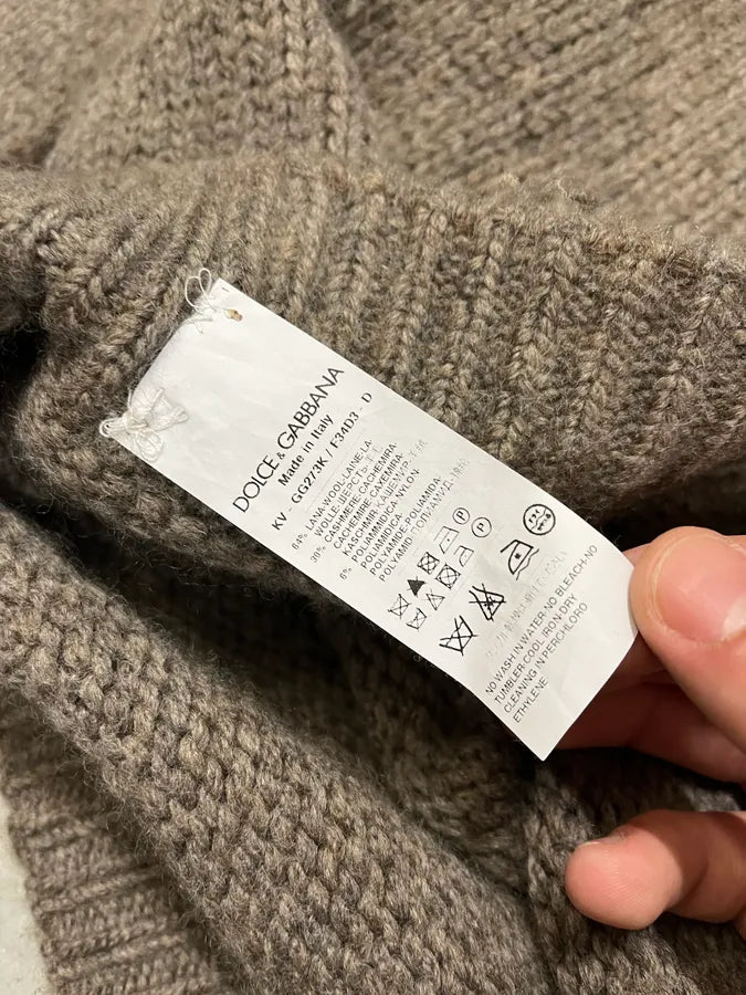 Dolce & Gabbana Grey Brown Wool Sweater (M/L) ywKdlZi 9