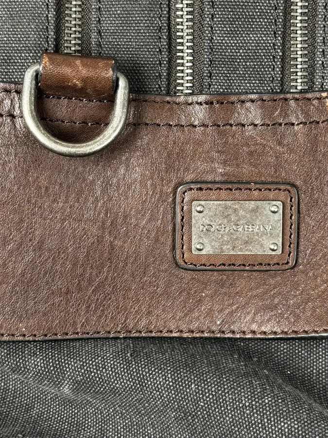 AW2010 Dolce & Gabbana Grey Canvas & Leather Lily Zip Bag iUnyxos 9