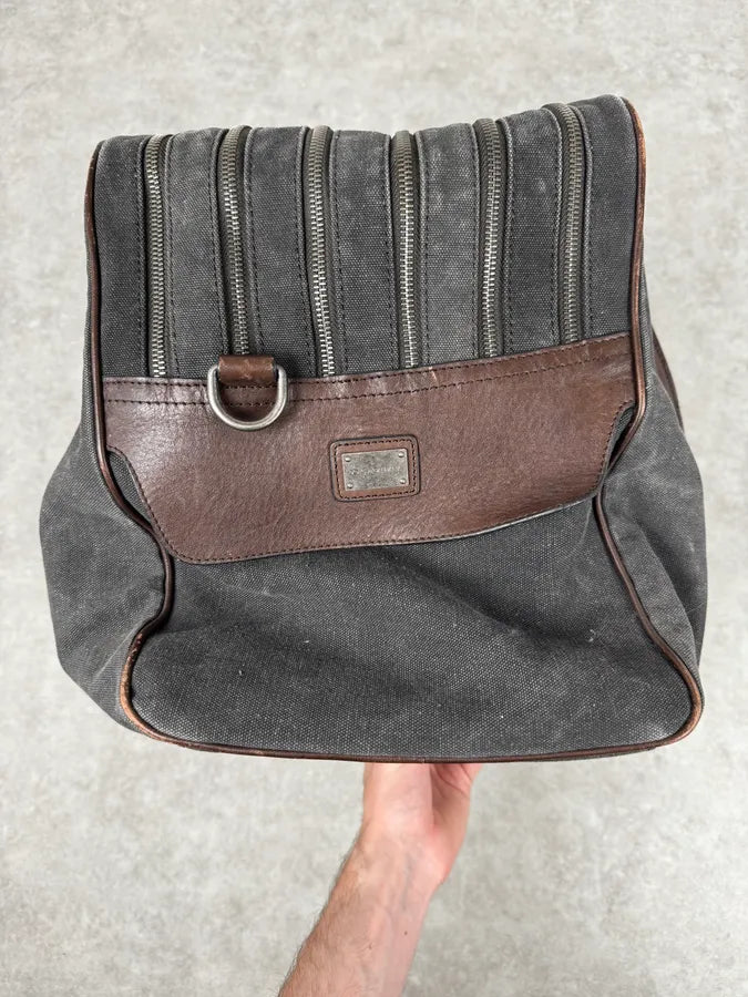 AW2010 Dolce & Gabbana Grey Canvas & Leather Lily Zip Bag iUnyxos 5