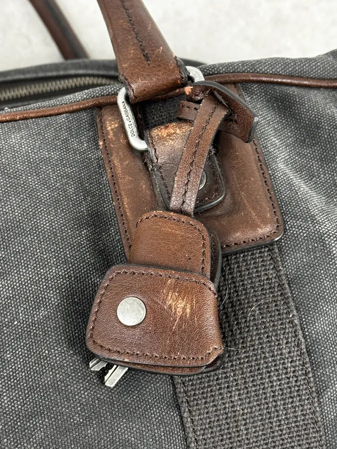AW2010 Dolce & Gabbana Grey Canvas & Leather Lily Zip Bag iUnyxos 10