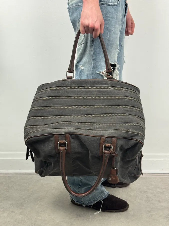 AW2010 Dolce & Gabbana Grey Canvas & Leather Lily Zip Bag iUnyxos 0
