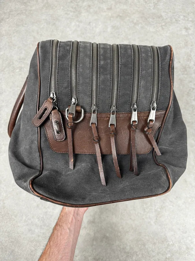 AW2010 Dolce & Gabbana Grey Canvas & Leather Lily Zip Bag iUnyxos 6