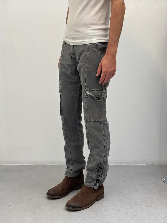 AW2003 Dolce & Gabbana Grey Cargo Utility Pants AQCaeFN 2