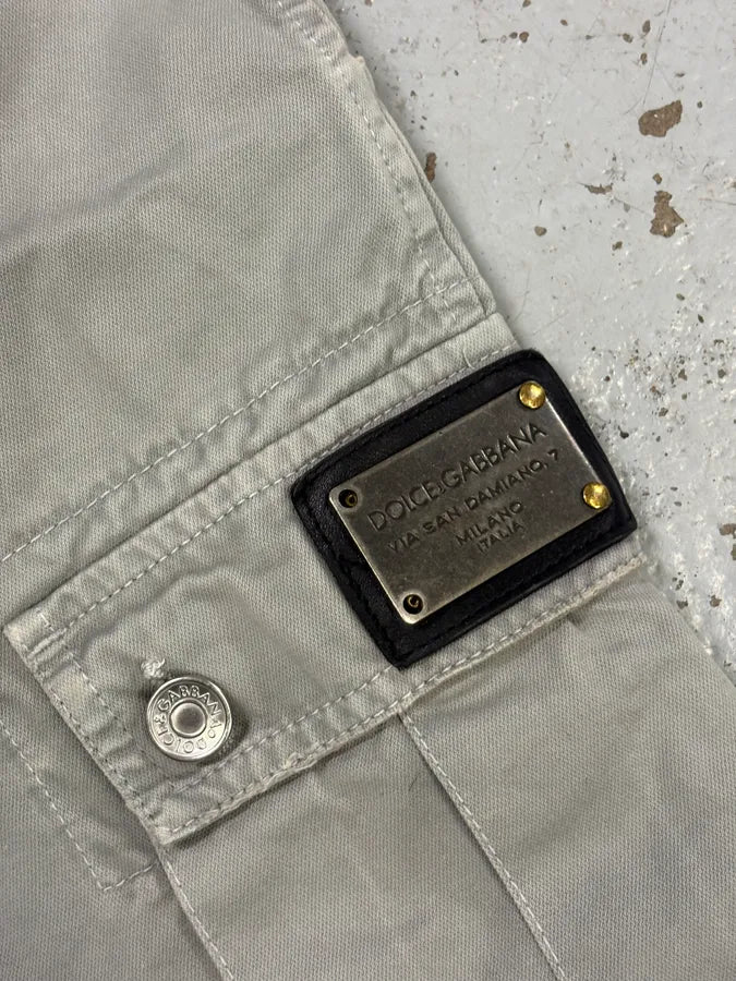 2000s Dolce & Gabbana Grey Zip Cargo Shorts HNdZkzv 8