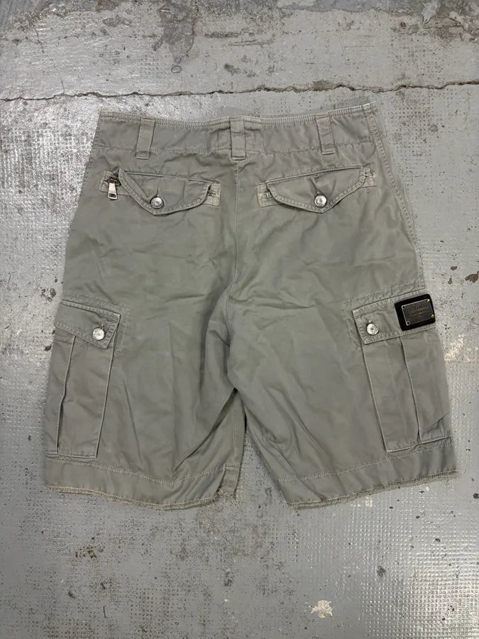 2000s Dolce & Gabbana Grey Zip Cargo Shorts HNdZkzv 5