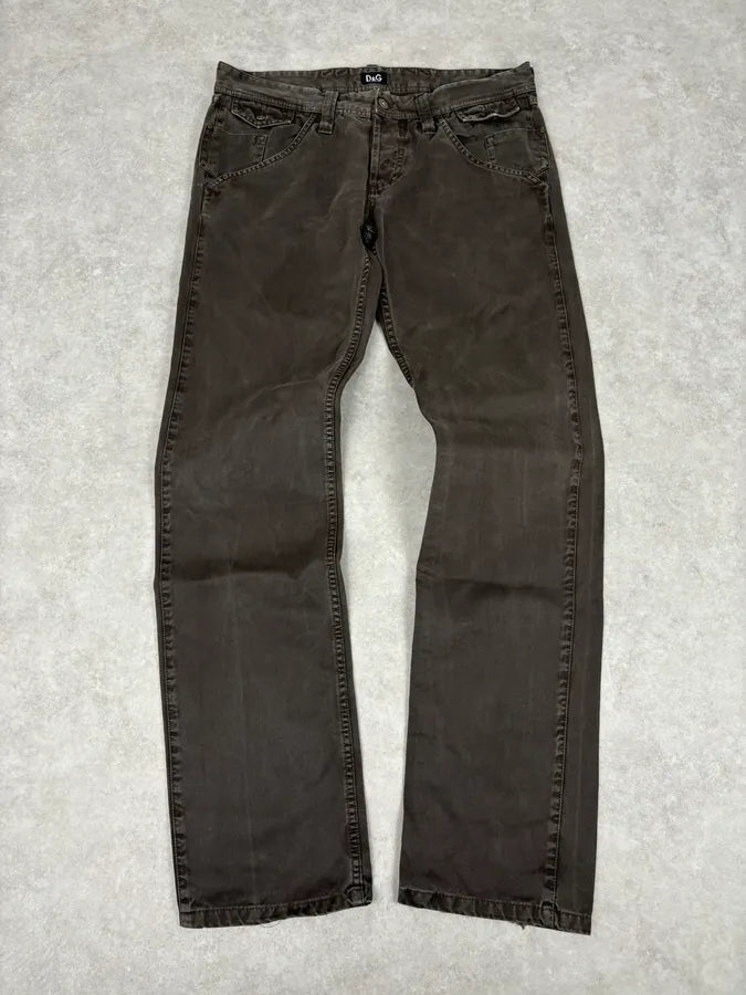 2000s Dolce & Gabbana Brown Slim Denim Jeans jVpopYB 0