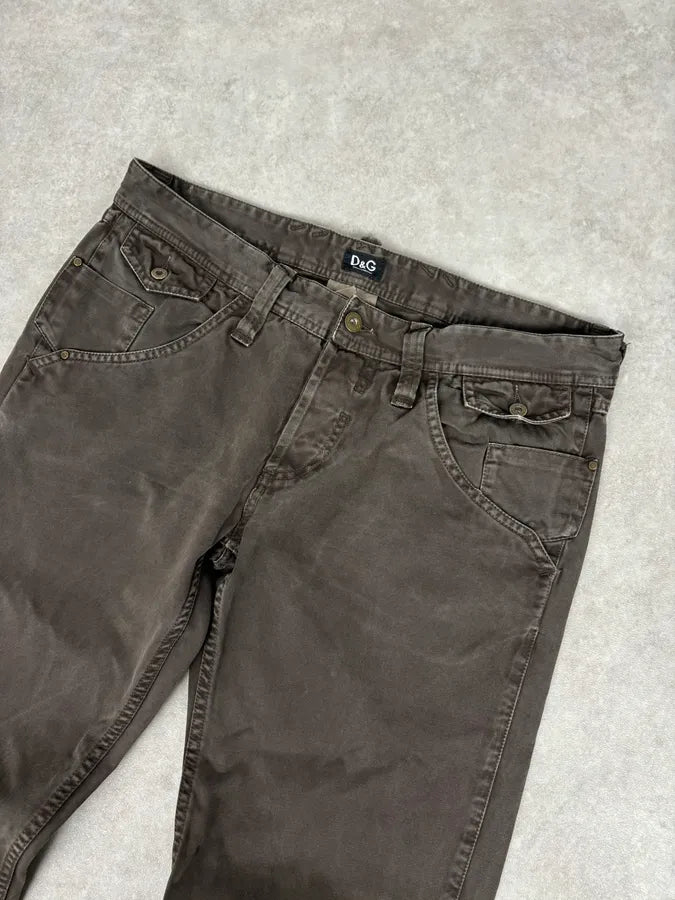 2000s Dolce & Gabbana Brown Slim Denim Jeans jVpopYB 4