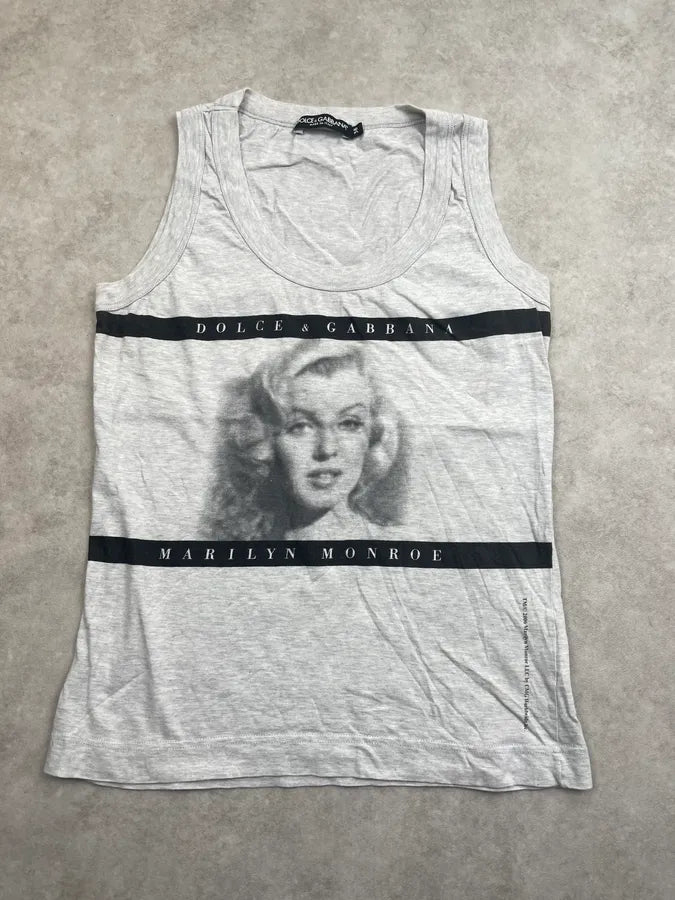 2000s Dolce & Gabbana Grey Marilyn Monroe Graphic Top FvJnmmW 0