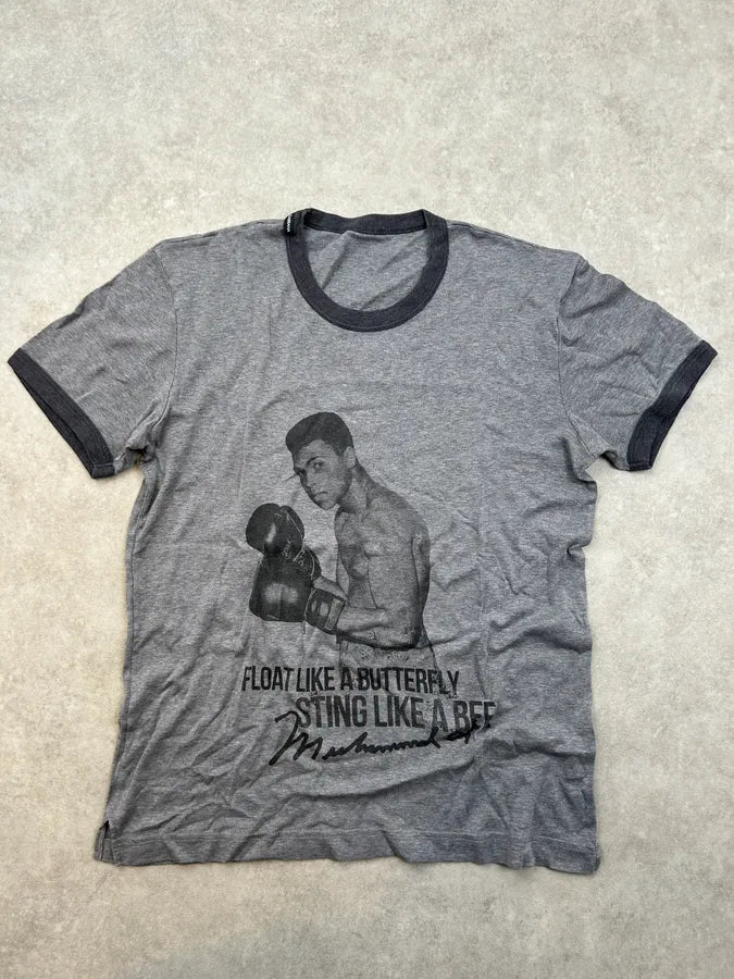 2000s Dolce & Gabbana Grey Muhammad Ali Boxer T-Shirt QJvEDdu 0