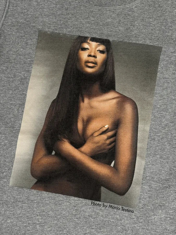 SS2011 Dolce & Gabbana Grey Naomi Campbell Photo T-Shirt FxAPInd 6