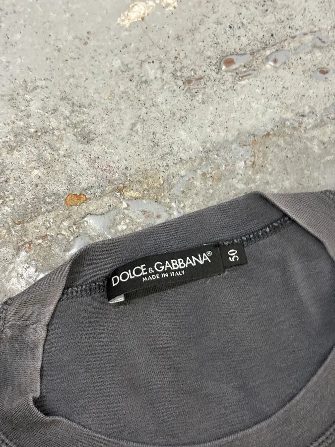 2000s Dolce & Gabbana Grey Sicilia Crest Graphic T-Shirt asHVUgK 8