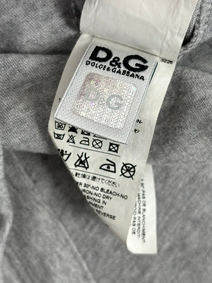 2000s Dolce & Gabbana Grey Tie Trompe Loeil T-Shirt GErSUkg 9