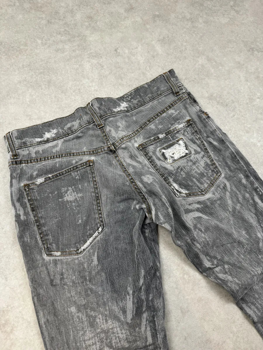 2010s Dolce & Gabbana Grey Distressed Slim Denim Jeans gHEHBba 13