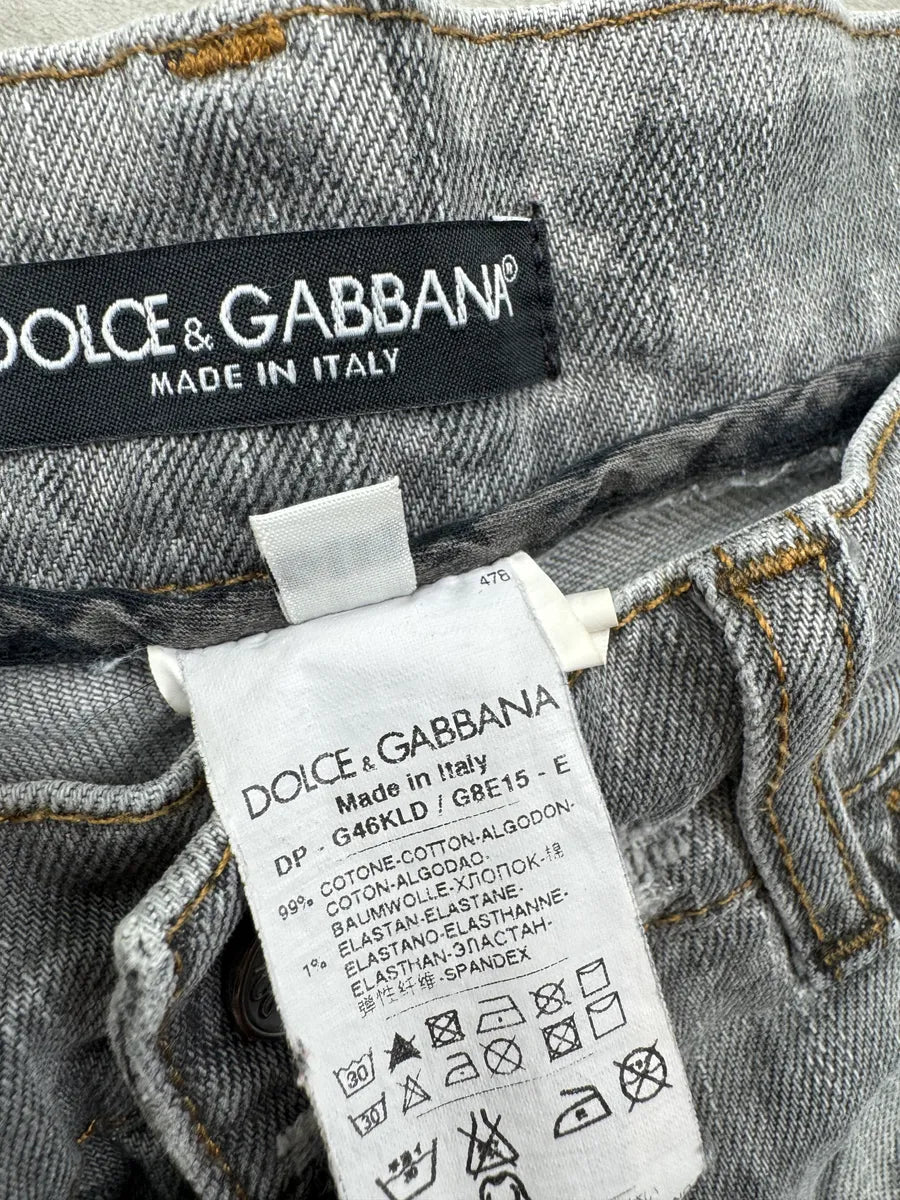 2010s Dolce & Gabbana Grey Distressed Slim Denim Jeans gHEHBba 12