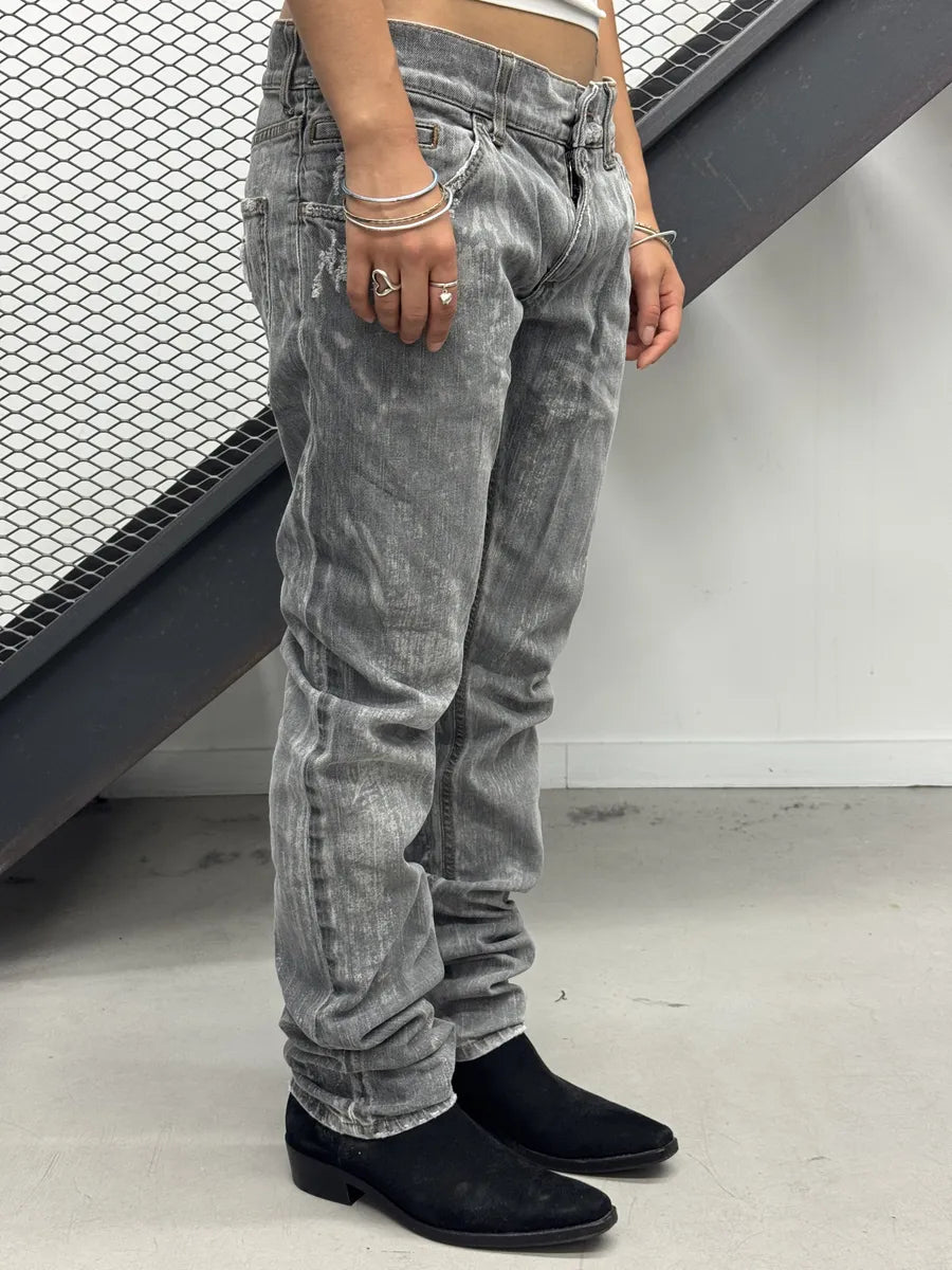 2010s Dolce & Gabbana Grey Distressed Slim Denim Jeans gHEHBba 4