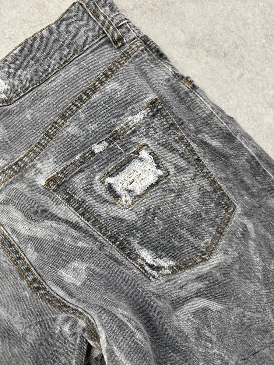 2010s Dolce & Gabbana Grey Distressed Slim Denim Jeans gHEHBba 14