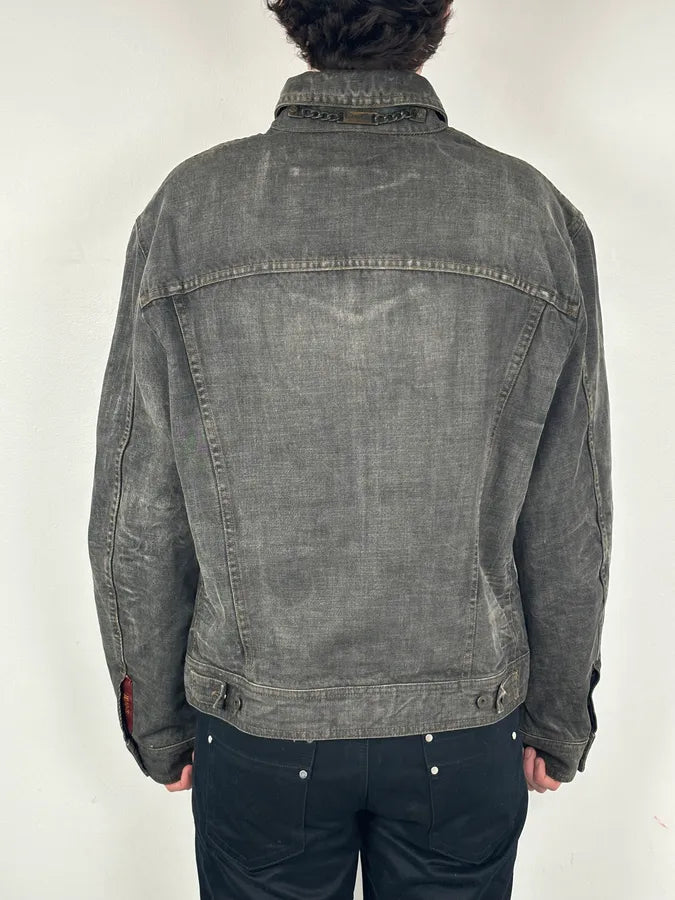 AW2003 Dolce & Gabbana Grey Eroded Denim Jacket yBZRloq 2