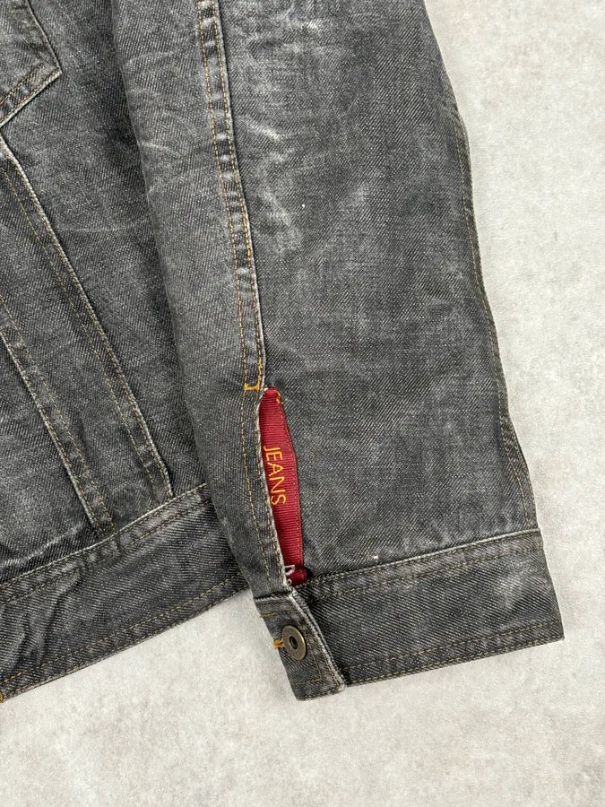 AW2003 Dolce & Gabbana Grey Eroded Denim Jacket yBZRloq 7