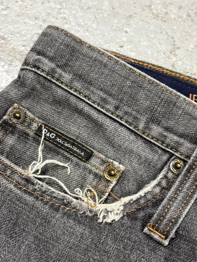 AW2003 Dolce & Gabbana Grey Denim Straight Leg Jeans GABZfUN 7