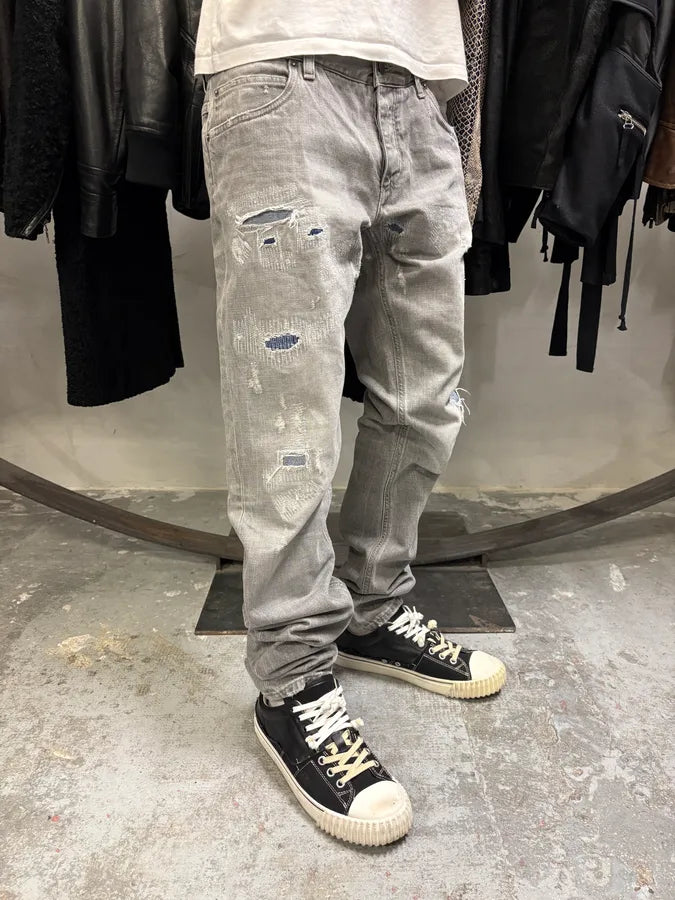 Dolce & Gabbana Grey Distressed Primea Linea Bee Jeans (S/M) HcNkSZD 1