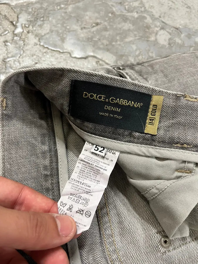 Dolce & Gabbana Grey Distressed Primea Linea Bee Jeans (S/M) HcNkSZD 12
