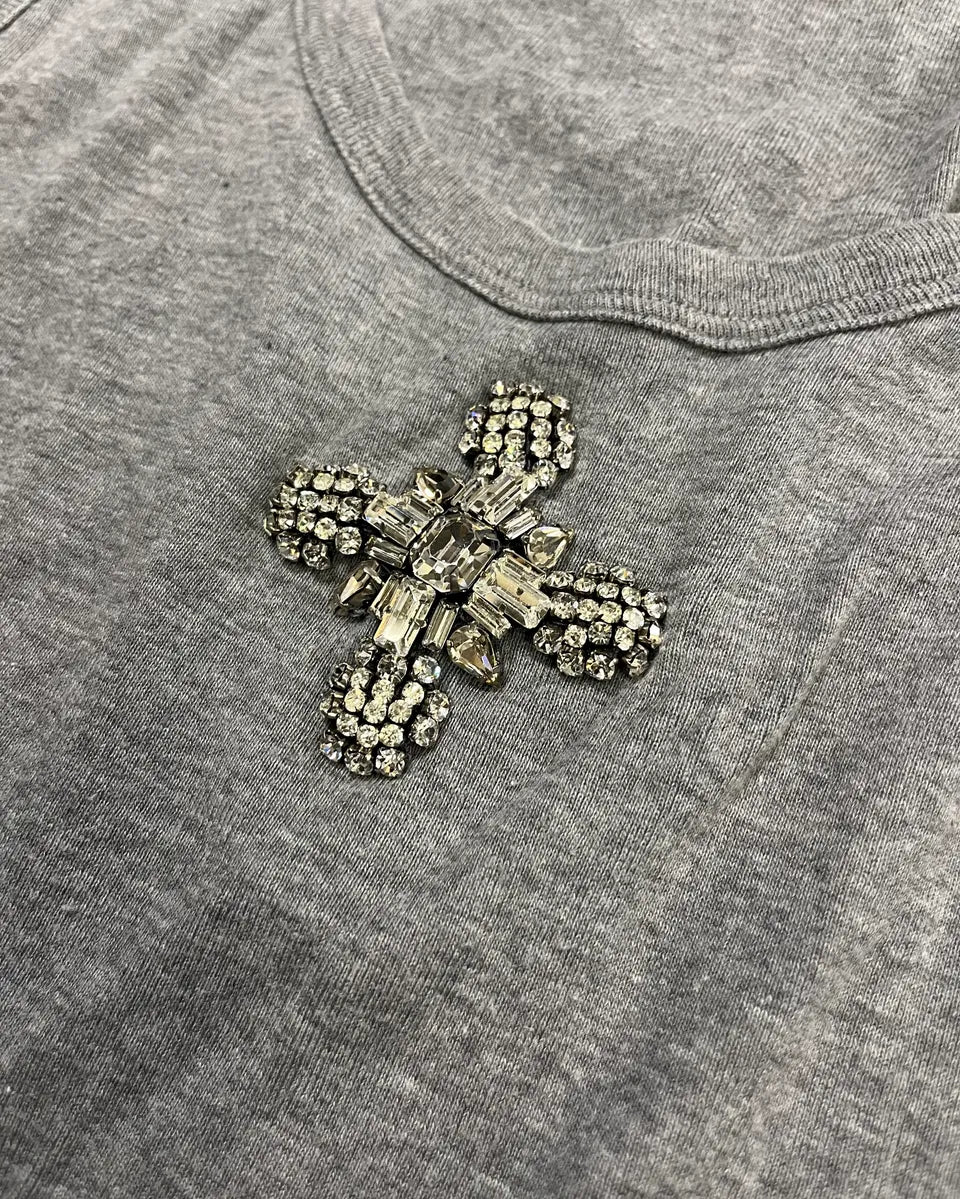 Dolce & Gabbana Grey Embellished Cross Tank Top JbwTFqB 5