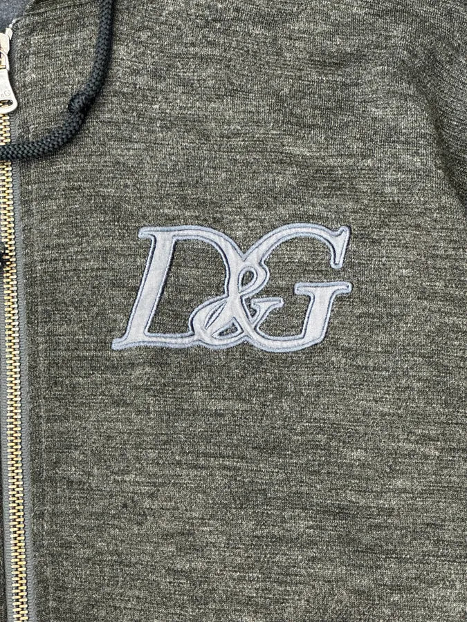 AW2007 Dolce & Gabbana Grey Embroidered DG Logo Zip-Up Hoodie mCkqAYa 7