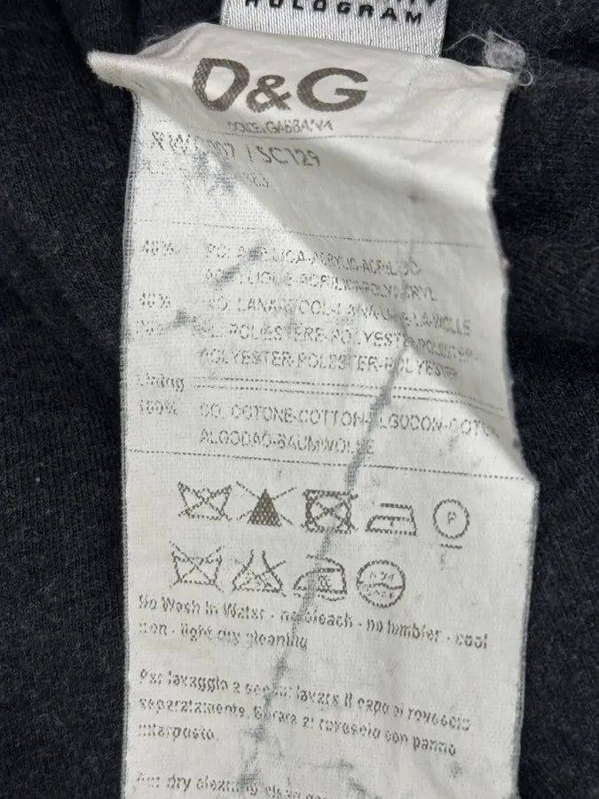 AW2007 Dolce & Gabbana Grey Embroidered DG Logo Zip-Up Hoodie mCkqAYa 11