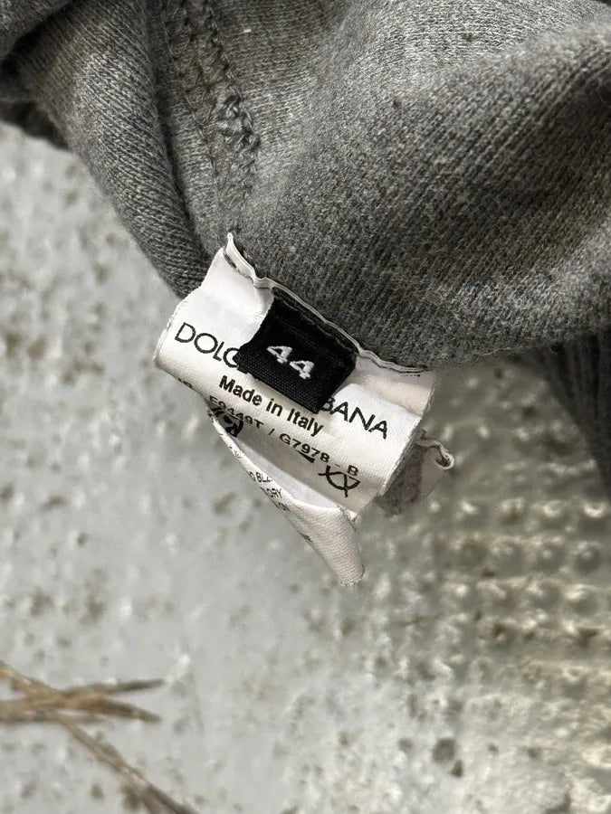 2010s Dolce & Gabbana Grey Lace Pattern Wool Hoodie pzWsCpH 10