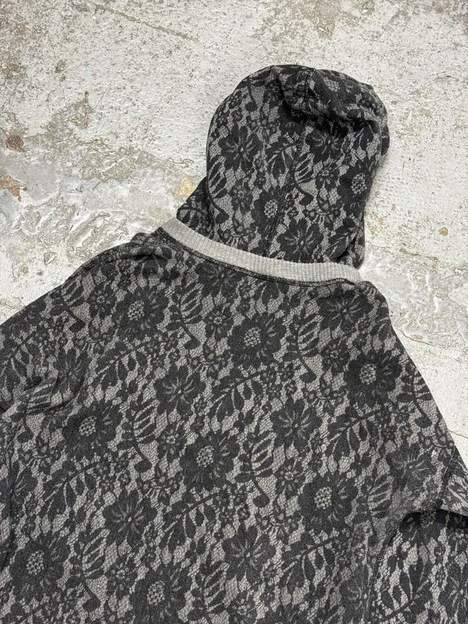 2010s Dolce & Gabbana Grey Lace Pattern Wool Hoodie pzWsCpH 5