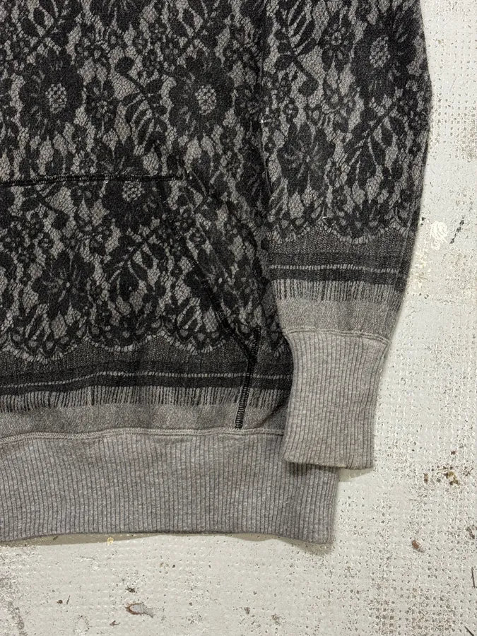 2010s Dolce & Gabbana Grey Lace Pattern Wool Hoodie pzWsCpH 6
