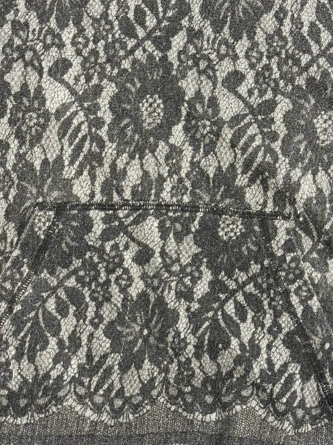 2010s Dolce & Gabbana Grey Lace Pattern Wool Hoodie pzWsCpH 7