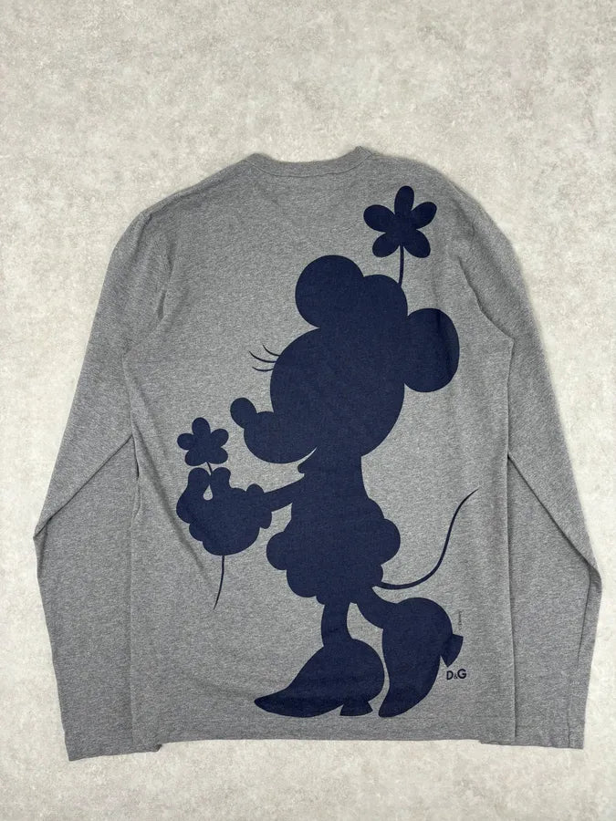 FW2010 Dolce & Gabbana Grey Mickey Mouse Graphic Longsleeve  EJtzuYQ 5