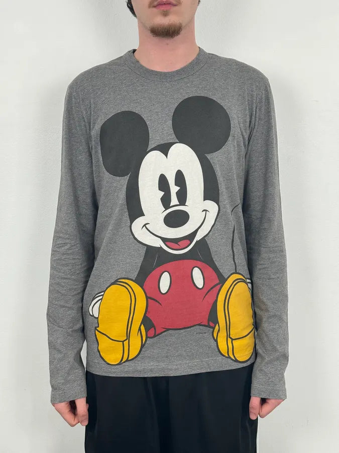 FW2010 Dolce & Gabbana Grey Mickey Mouse Graphic Longsleeve  EJtzuYQ 1