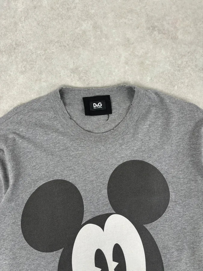 FW2010 Dolce & Gabbana Grey Mickey Mouse Graphic Longsleeve  EJtzuYQ 4