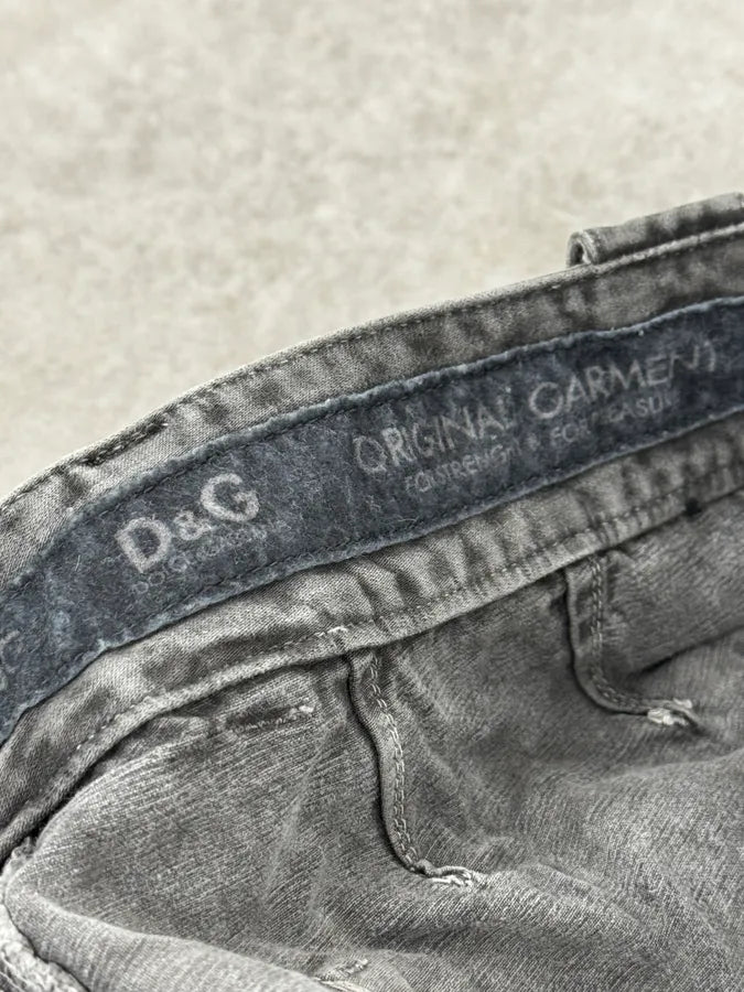 AW2003 Dolce & Gabbana Grey Multi-Pocket Eroded Cargo Pants RyYFetP 10